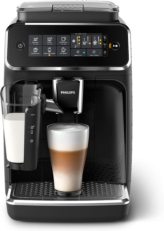 Philips 3200 Series Fully Automatic Espresso Machine w/ LatteGo, Black (Renewed)