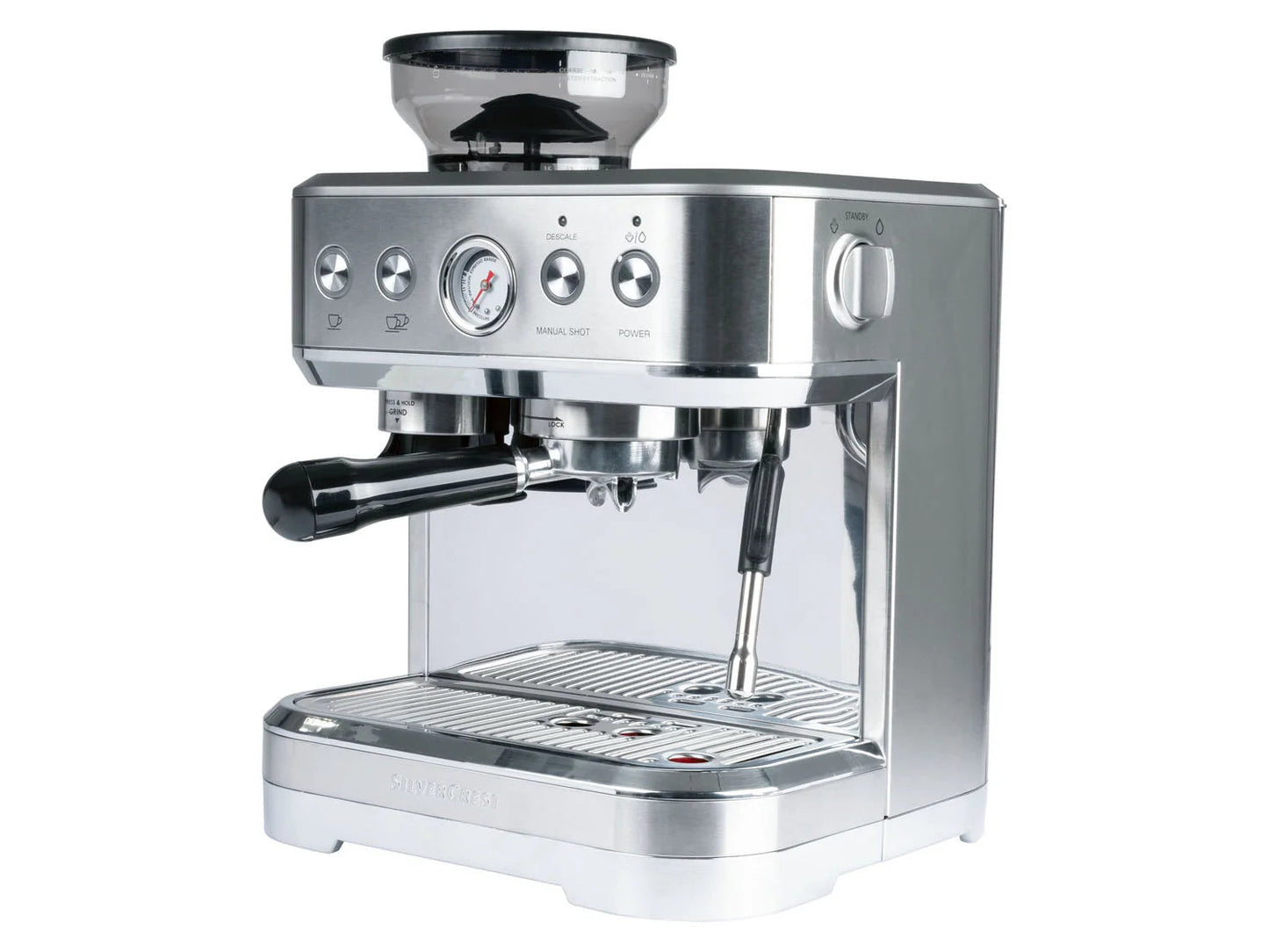 SILVERCREST® KITCHEN TOOLS professional portafilter machine SSMP 1770 A2, with integrated grinder