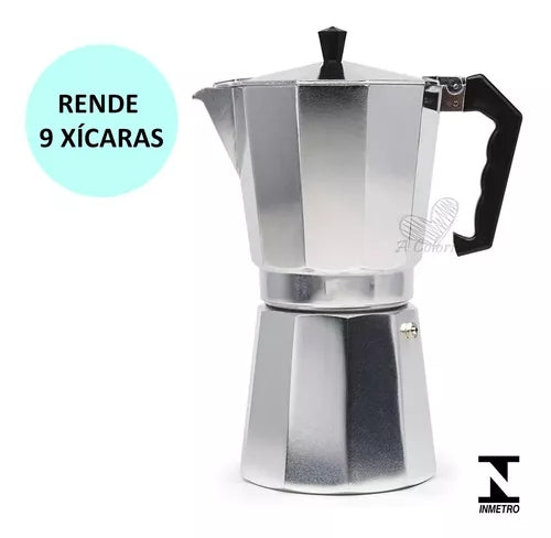 Cafeteira Italiana Moka 9 Xícaras Aluminio Café Expresso