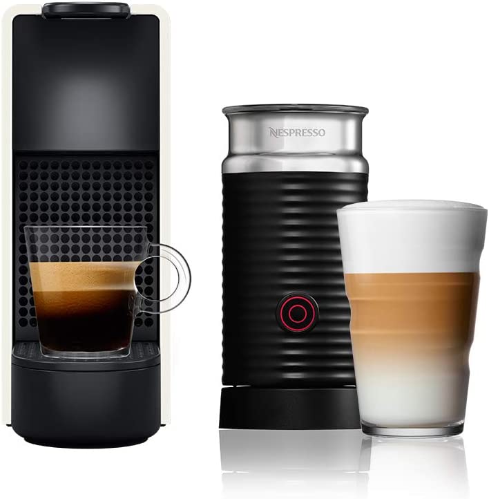 Nespresso Essenza Mini Cafeteira 220V Combo com Aeroccino, Máquina de café expresso compacta para casa, cápsula / cápsula automática Elétrica (preta)