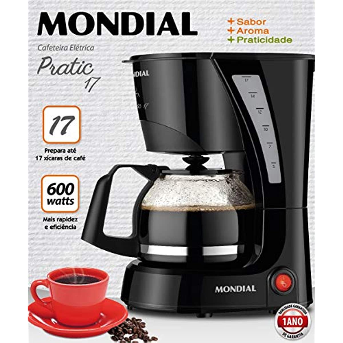 Cafeteira Elétrica Mondial Pratic 17 NC-25 CAFETEIRA-127V-PRETO